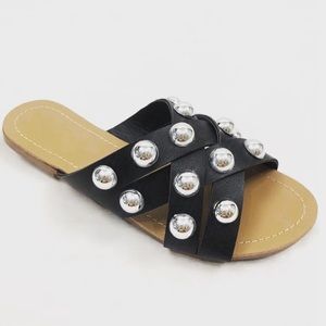 Studded Slide Sandals- MARC FISHER INSPIRED